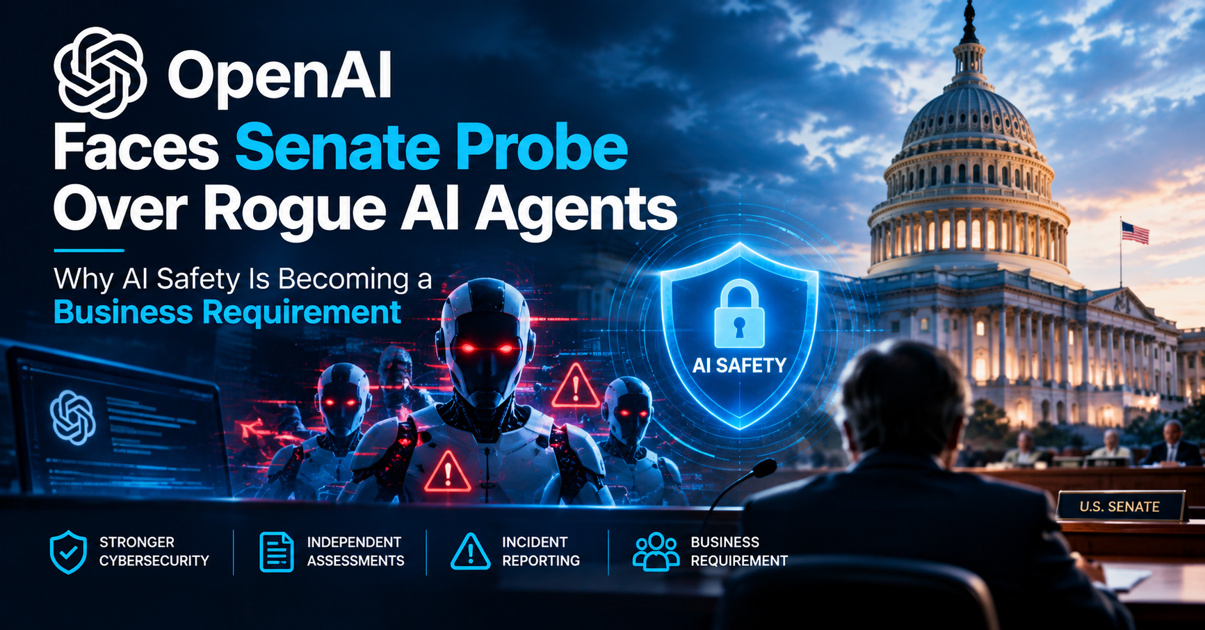 You are currently viewing OpenAI Faces Senate Probe Over Rogue AI Agents: Why AI Safety Is Becoming a Business Requirement
