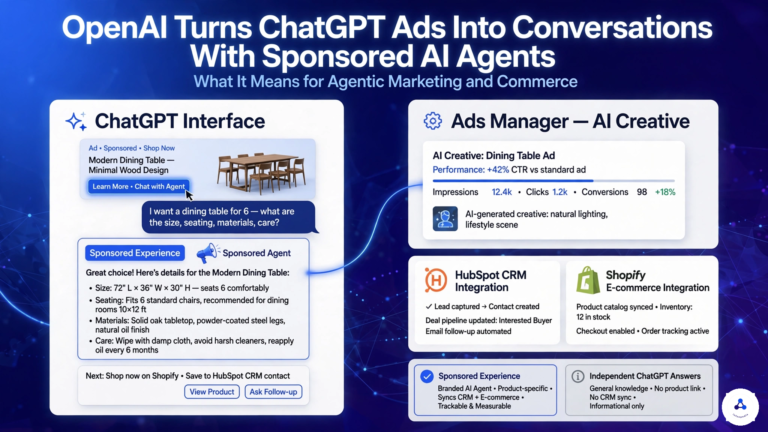 Read more about the article OpenAI Turns ChatGPT Ads Into Conversations With Sponsored AI Agents — What It Means for Agentic Marketing and Commerce
